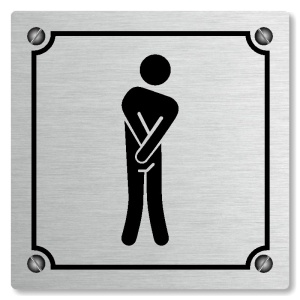 WC muži, 118x118mm, stříbrná, Kansas